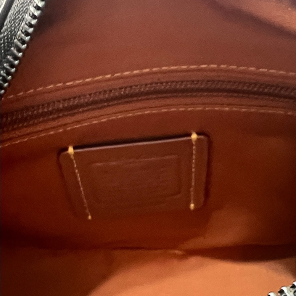 Coach Signature Canvas Brown Black Leather Trim Crossbody Bag - Picture 6 of 14
